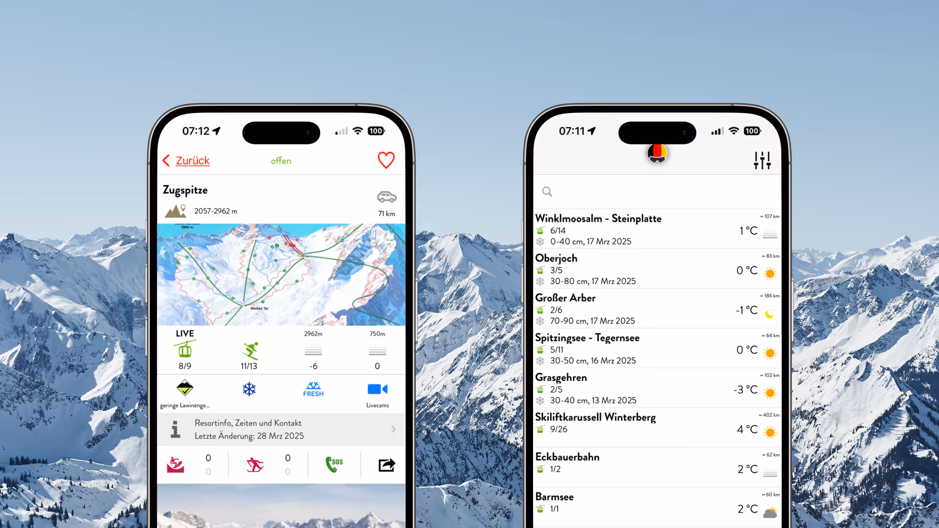 iSki App Area + Map iPhone