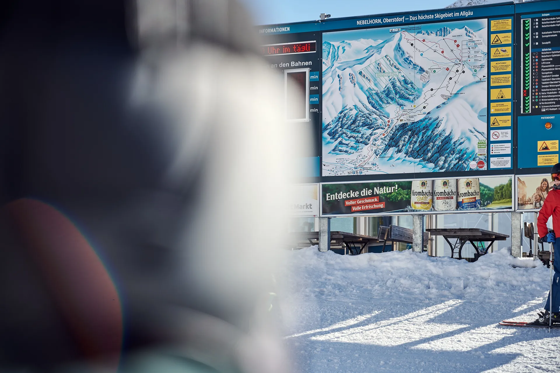 Panorama advertising strips Krombacher Nebelhornbahn