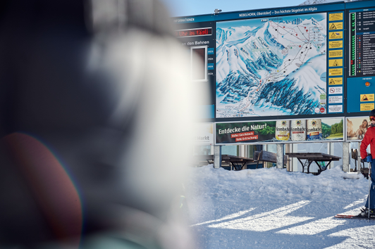 Panorama advertising strips Krombacher Nebelhornbahn