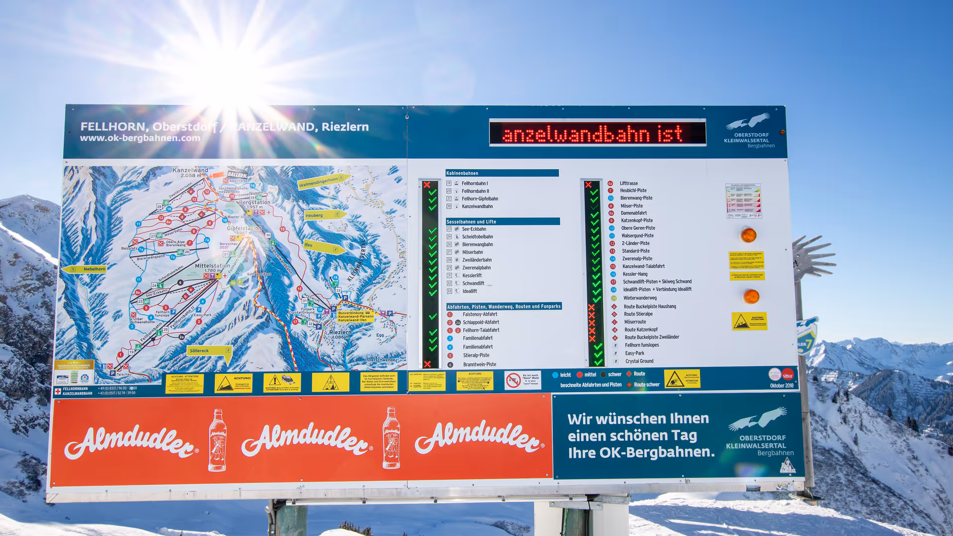 Panorama-Infoanlage Winter Fellhornbahn Berg II