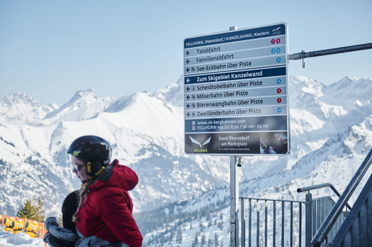Piste guidance system top station Fellhornbahn