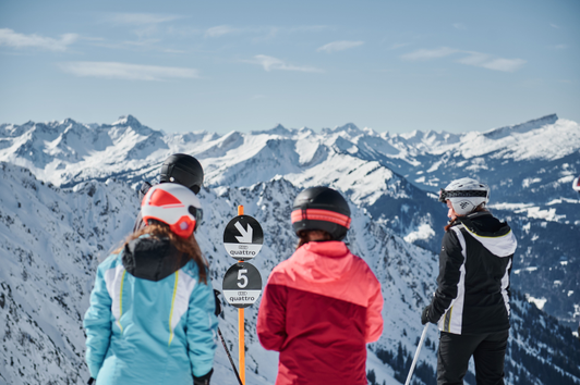 Ski slope marking Audi black Nebelhornbahn