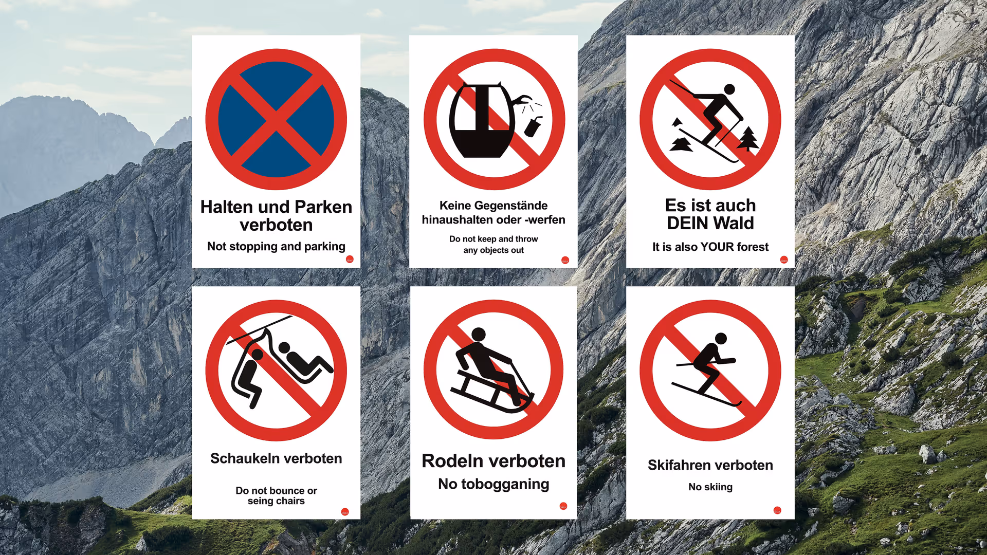 Systemtafel Verbotsschild II weiß 