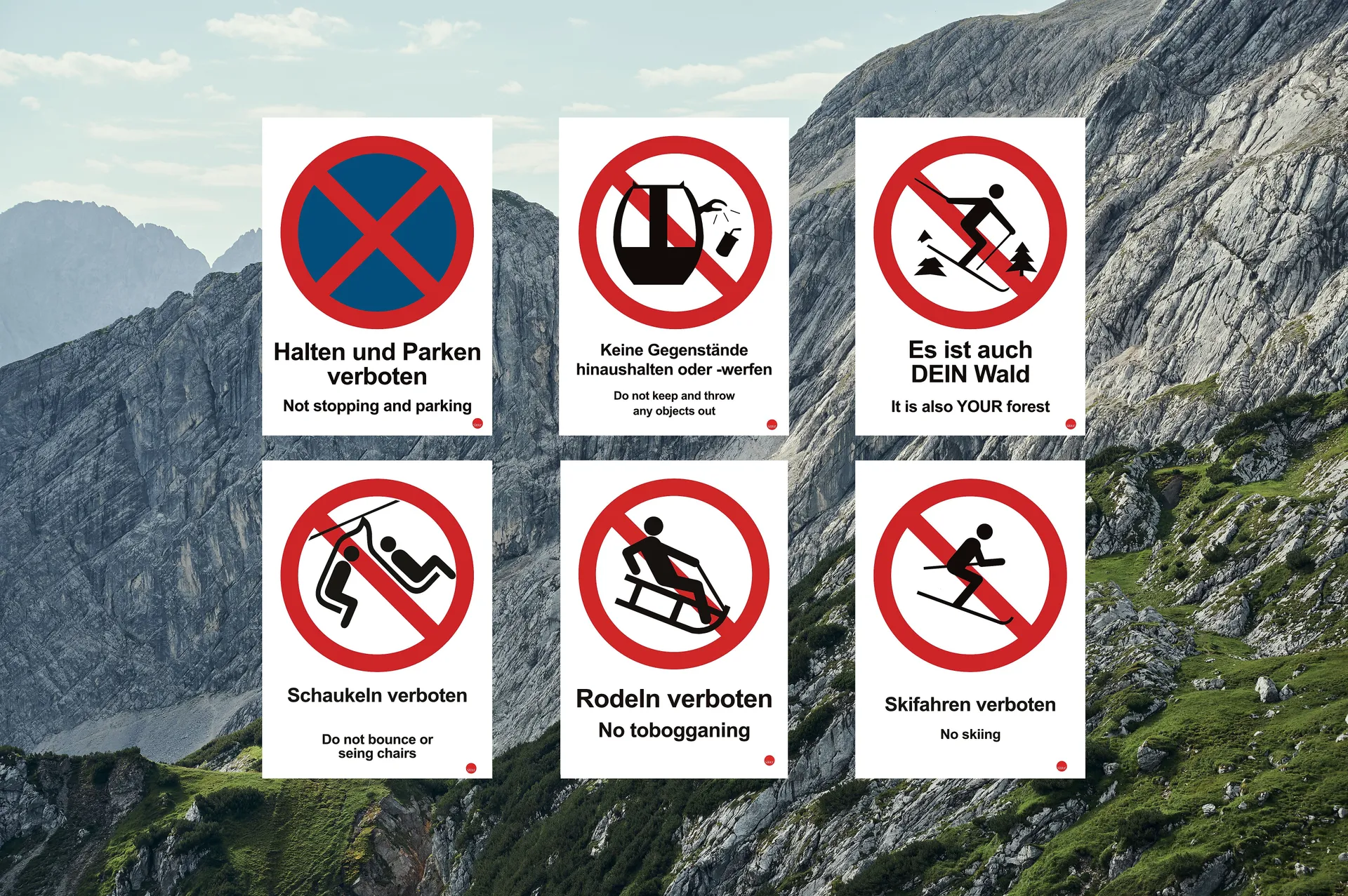 Systemtafel Verbotsschild II weiß 
