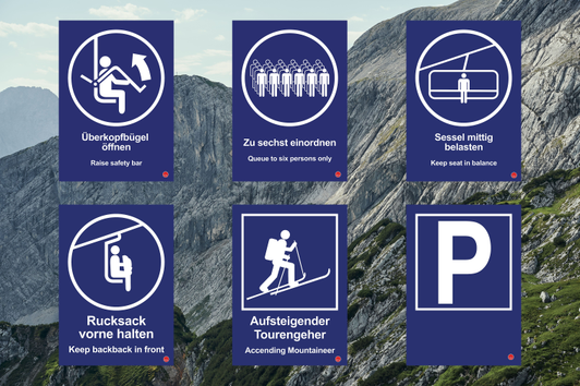 System boards blue Mandatory signs