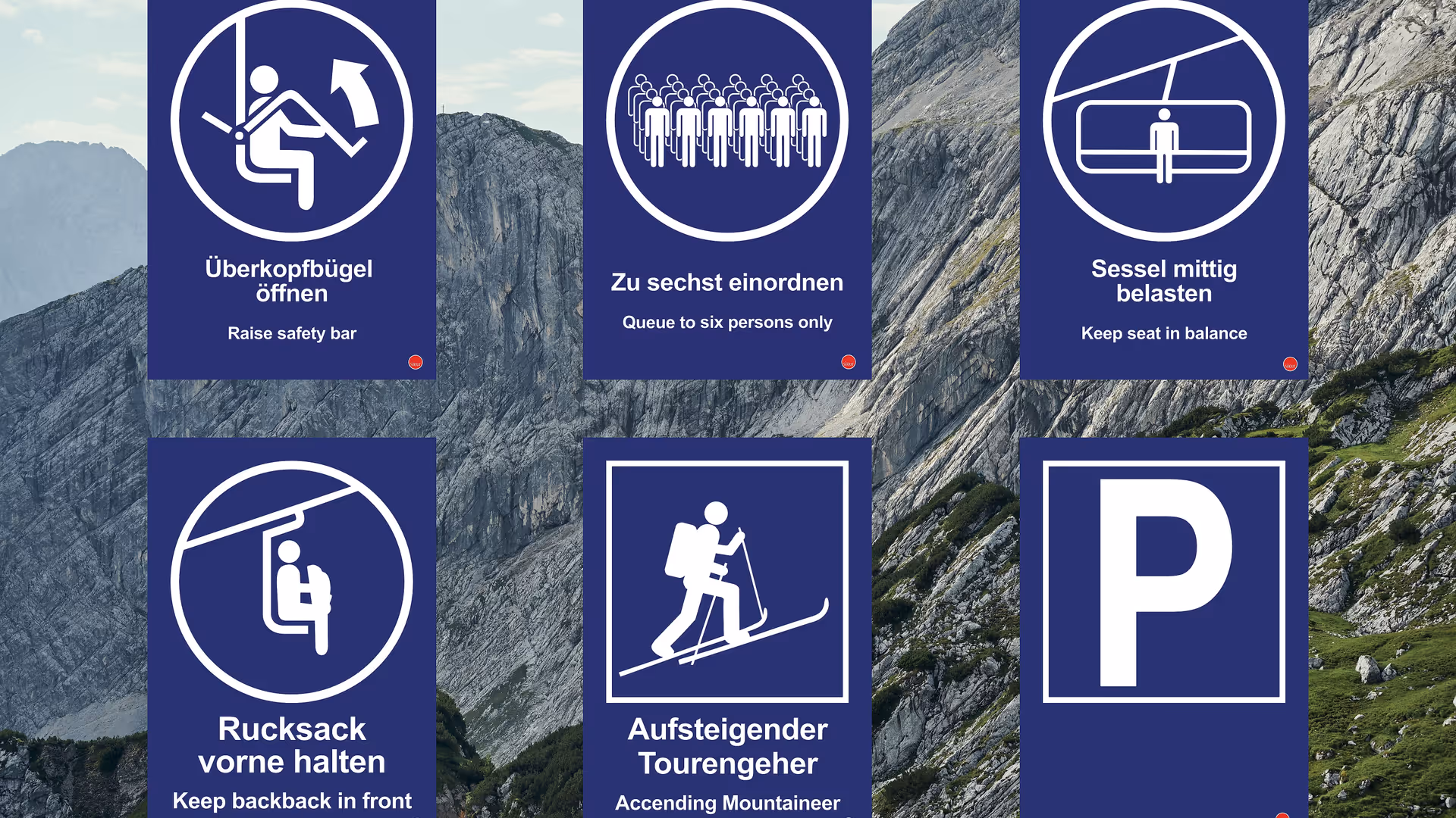 System boards blue Mandatory signs