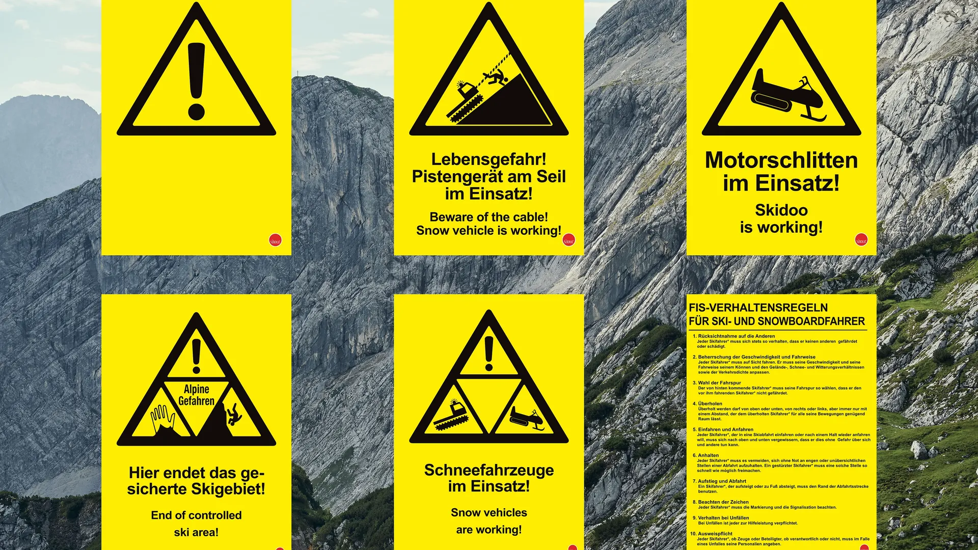 Yellow system boards Warning signs