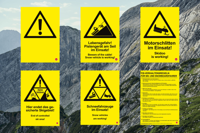 Yellow system boards Warning signs