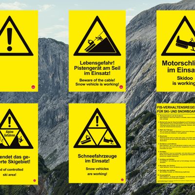 Yellow system boards Warning signs