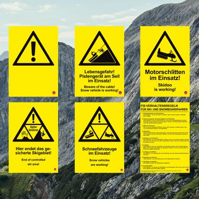 Systemtafeln Warnschilder II gelb