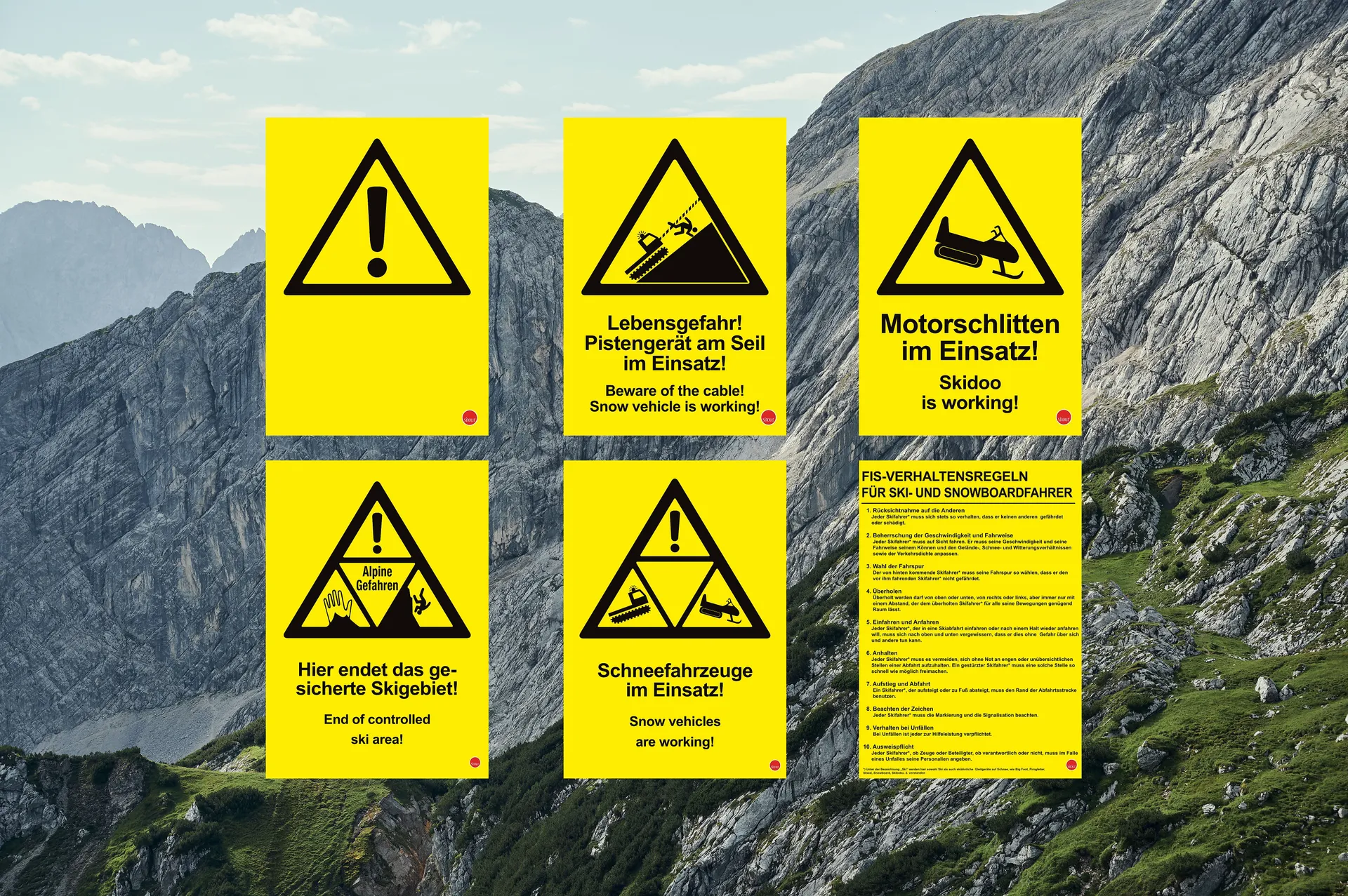 Systemtafeln Warnschilder II gelb